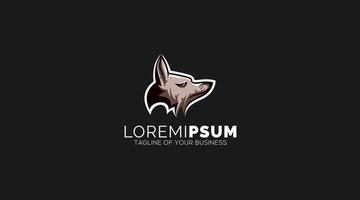 vecteur de conception de logo de tête de mascotte de loup