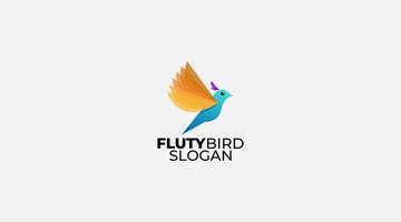 vecteur de conception icône logo oiseau flûté créatif