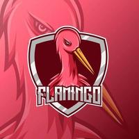 conception de vecteur de mascotte d'oiseau flamingo. très bon pour les logos sportifs ou d'équipe