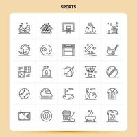 contour 25 sports icon set vector line style design icônes noires set pictogramme linéaire pack web et mobile business ideas design illustration vectorielle