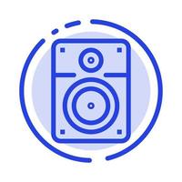 haut-parleur musique forte éducation ligne pointillée bleue icône de la ligne vecteur
