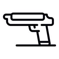 icône de pistolet de police, style de contour vecteur