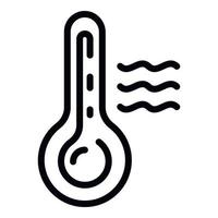 icône de thermomètre du désert chaud, style de contour vecteur