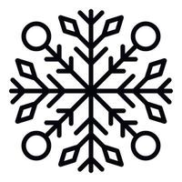 icône de flocon de neige du nouvel an, style de contour vecteur