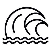 icône de double vague de tsunami, style de contour vecteur