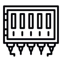 icône de boîte de circuit électrique, style de contour vecteur