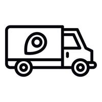 icône de déménagement de camion, style de contour vecteur