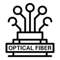 icône de logo de fibre optique, style de contour vecteur
