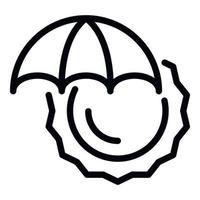 icône de parapluie de protection solaire, style de contour vecteur