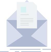 courrier contrat lettre e-mail briefing plat couleur icône vecteur