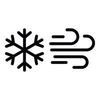 icône de flocon de neige de vent climatique, style de contour vecteur