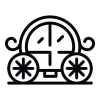 icône de chariot de mariage, style de contour vecteur