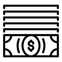 icône d'argent comptant, style de contour vecteur