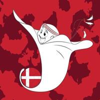 mascotte avec le drapeau du Danemark vecteur