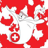mascotte avec le drapeau suisse vecteur