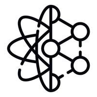 icône de molécule d'atome, style de contour vecteur