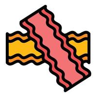vecteur de contour de couleur icône bacon