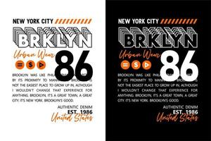 typographie brooklyn pour la conception de t-shirts vecteur