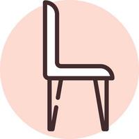 fauteuil en cuir de meubles, icône, vecteur sur fond blanc.