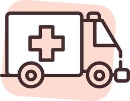 ambulance hospitalière, icône, vecteur sur fond blanc.