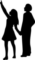 couples de silhouette noir et blanc. amants, bisous. La Saint-Valentin. illustration vectorielle pour site Web, impression vecteur