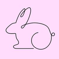 dessin au trait lapin avec un téléchargement gratuit de vecteur de fond coloré