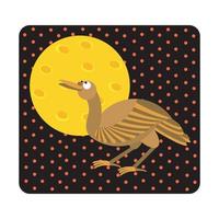 un canard brun avec une lune et une étoile pointillée comme dessin vectoriel d'arrière-plan