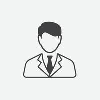 conception d'icône plate d'homme d'affaires, concept d'icône de ressource humaine et d'homme d'affaires, icône d'homme dans le style plat à la mode, symbole pour la conception de votre site Web, logo, application vecteur