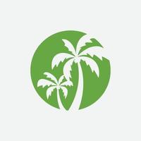 vecteur d'icône de silhouette de palmier, illustration vectorielle de palmier, illustration vectorielle d'icône de cocotier, illustration vectorielle plate simple