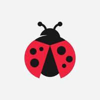 icône de vecteur de coccinelle, création de logo de coccinelle, icône mignonne, icône simple, petite icône de logo, signe de coccinelle rouge, coccinelle colorée mignonne