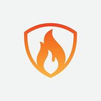 modèle vectoriel de conception de logo de bouclier d'incendie, concept de logo d'incendie de bouclier, symbole d'icône de bouclier d'incendie, icône de protection contre les incendies, icône de vecteur de sécurité, icône de protection