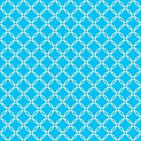 tissu de fond bleu avec un motif sans couture de cercles croisés blancs vecteur