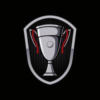 insigne du logo du trophée en argent vecteur