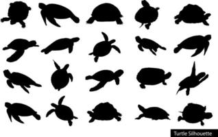 silhouettes tortue-vecteur, silhouettes vecteur tortue. collection de silhouettes vectorielles de tortues.