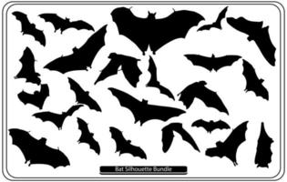 silhouettes noires de chauves-souris sur fond blanc. vecteur