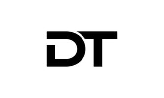création de logo dt. conception initiale du monogramme du logo de la lettre dt en noir et rouge avec une forme carrée. vecteur pro