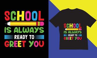 100 jours de conception de t-shirts scolaires. vecteur