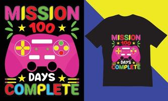 100 jours de conception de t-shirts scolaires. vecteur