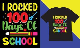 100 jours de conception de t-shirts scolaires. vecteur