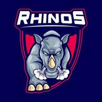 vecteur de tête de rhinocéros, équipe de logo rhino esport, vecteur de mascotte de rhinocéros