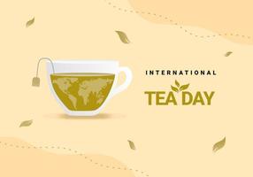 fond de la journée internationale du thé célébrée le 15 décembre. vecteur