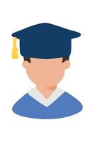 l'avatar du diplômé. icône de l'étudiant. illustration vectorielle dans un style plat, isolé sur fond blanc. vecteur
