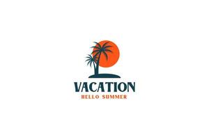 modèle de conception de logo de vacances à la plage vecteur