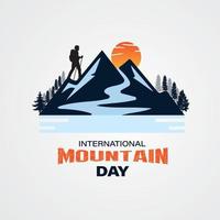 journée internationale de la montagne. concept créatif de montagne. adapté à la carte de voeux, à l'affiche et à la bannière. illustration vectorielle. vecteur