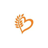 création de logo d'amour de blé vecteur