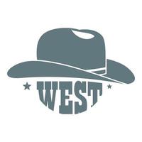 logo de chapeau de cowboy du far west, style simple vecteur