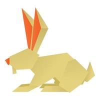 icône de lapin origami, style cartoon vecteur