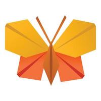 icône papillon origami, style dessin animé vecteur