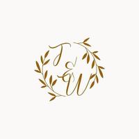 logo monogramme de mariage initial tw vecteur