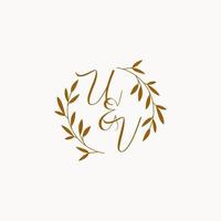 logo monogramme de mariage initial uv vecteur